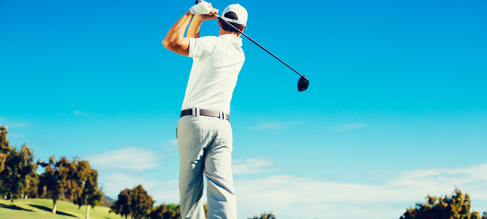 man playing golf